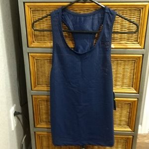 Blue mesh workout tank